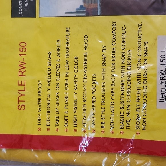 NIB Comfi-Wear 2pc Bib Style Rainsuit - Picture 4 of 16